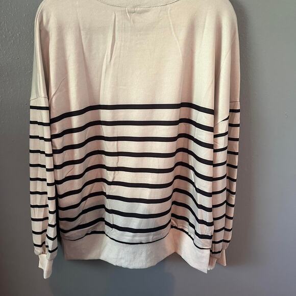 Cream and black striped cotton - Picture 3 of 3